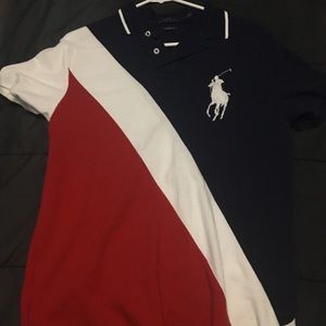 Red white blue polo Ralph Lauren shirt size small